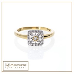 Anello Raggio di Sole quadrato piccolo| Gioielli De Nobili